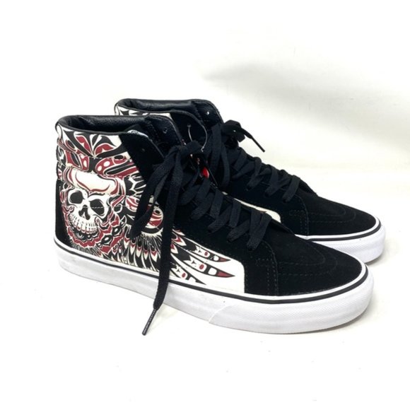 VANS SK8-Hi Shoe For Men Skate Brown Black Canvas Suede Sneaker Custom Alsu01239 - Picture 5 of 8